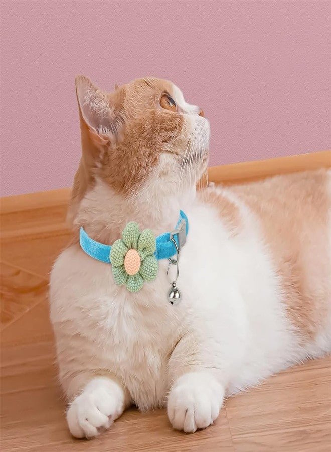 Qpets® 4Pcs Cat Collar Pet Collar Cute Flower with Bell, Adjustable Quick Release Cat Gift - Image 5